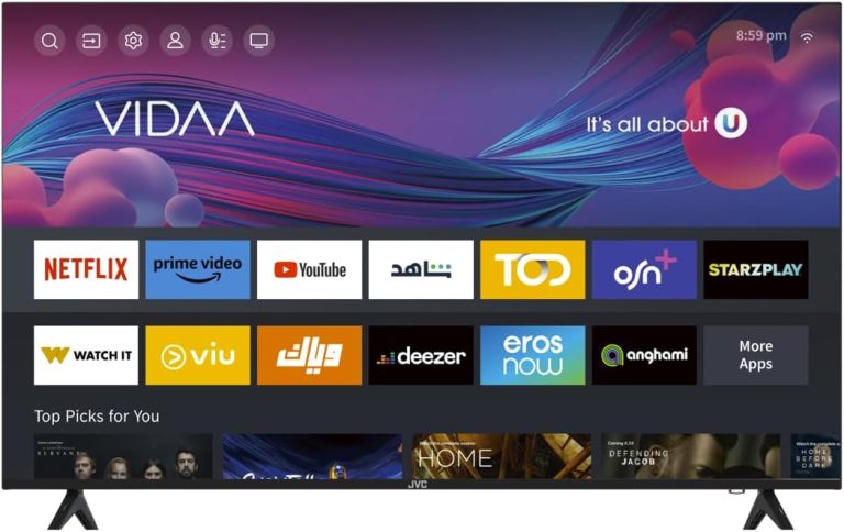 JVC 58 Inch 4K UHD Edgeless Smart TV Powered By VIDAA, Dolby Audio, VIDAA Voice Remote, Bluetooth, DVBT2/S2, LT-58N786VV