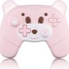 Mytrix Wireless Controller for Switch/Switch Lite/Switch OLED, Cute Pro Controller with Macro, Wake-Up, Headphone Jack, Turbo, Motion, Vibration, Ergonomic and Breathing Light