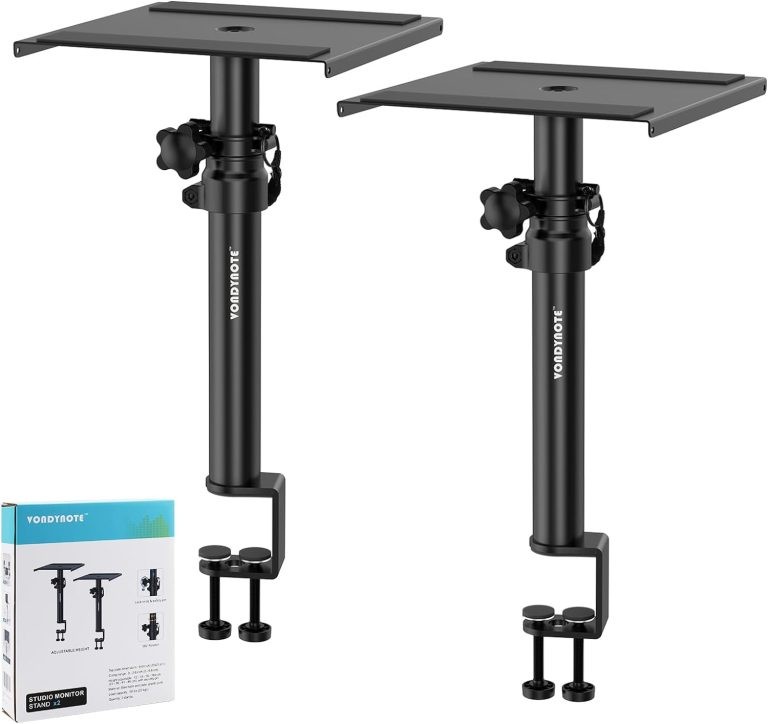 Vondynote Set of 2 Studio Monitor Stands Desktop Speaker Stands with Desk Clamp