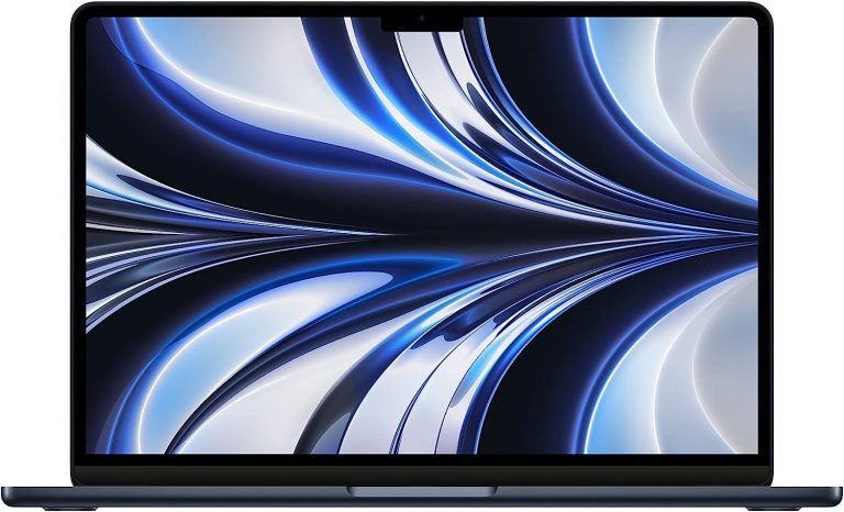 Apple 2022 MacBook Air laptop with M2 chip: 13.6-inch Liquid Retina display, 8GB RAM, 256GB SSD storage, 1080p FaceTime HD camera. Works with iPhone and iPad; Midnight; Arabic/English