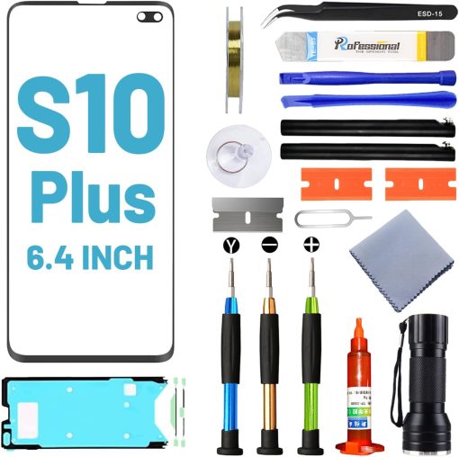 Tpyag Screen Replacement for Samsung Galaxy S10 Plus,Replacement Screen for Galaxy S10 Plus Series 6.4 inch,Screen Repair Kit with Waterproof Adhesive(NO OLED & Touch Digitizer)