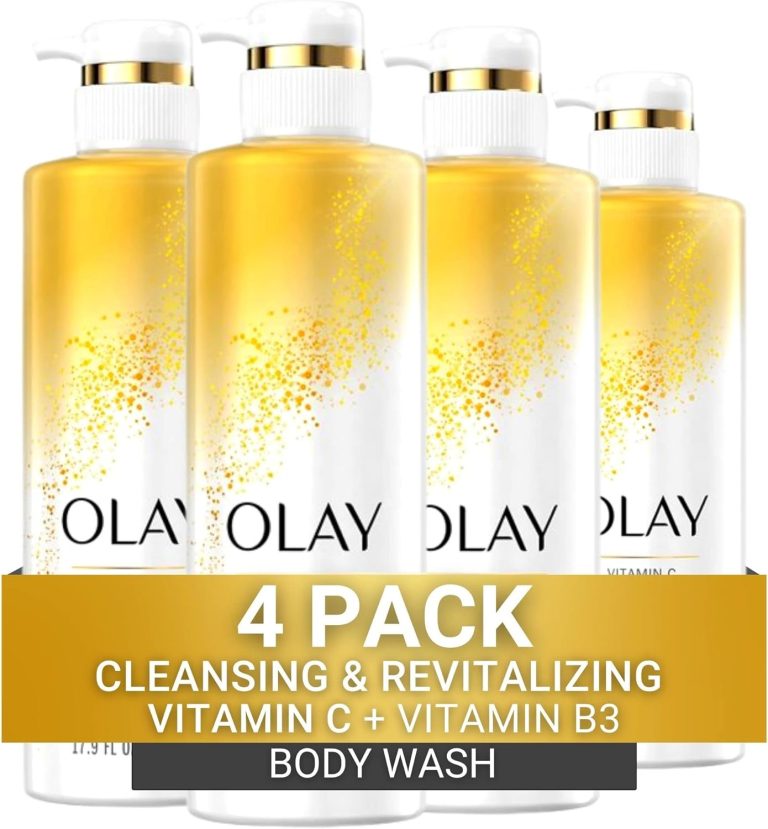 Olay Body Wash with Vitamin C and Vitamin B3, Cleansing & Revitalizing, 20 FL Oz (Pack of 4)