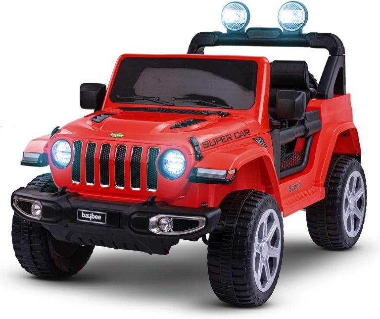 Baybee Battery Operated Car for Kids,Rechargeable Car Jeep/Electric car for Kids Ride On Racing Baby Big Car with R/C for Kids Boys & Girls Kids 2 to 6 Years (Red)