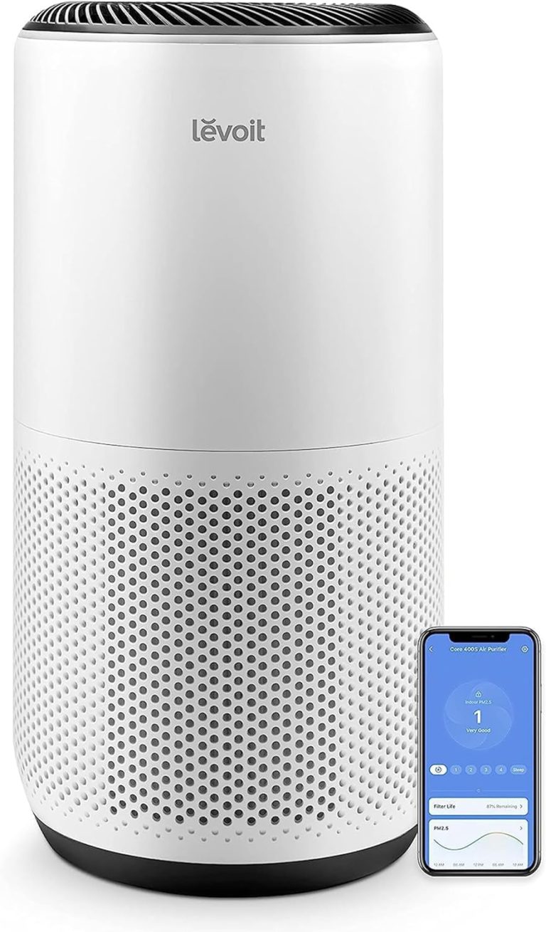 LEVOIT Air Purifiers for Large Home Bedroom 83m², CADR 400m³/h, Alexa Enabled, H13 HEPA Filter with PM2.5 Intelligent Air Quality Sensor, Removes 99.97% Pollen Allergy Dust Smoke Pet, Auto Mode, White