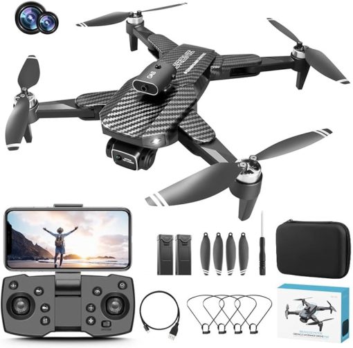 V162 Foldable Quadcopter RC Dron Toy 8K HD Camera Height Maintain - 540° Obstacle Avoidance, Foldable Hobby RC Dron Toy for Kids (Light Black)