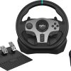 PXN V9 PC Racing Wheel, 270/900° Game Steering Wheel Dual-Motor Feedback Driving with Pedals and Joystick Steering Wheel for PC PS3/PS4/N-Switch/