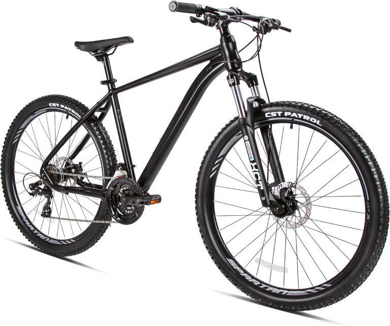 Spartan 27.5 Inches A-Line Hardtail Mountain Bicycles| Lightweight Alloy frame Rims | Gear | Disc brakes | Front Suspension Bike | Shimano Shifters MTB Bike | Shimano Derailers - Red - Satin Black