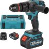 KROST Pro Series 37V Cordless Brushless Hammer Drill Machine,13mm Metal Chuck With 2x5.0Ah Li-ion Batteries And 1pc Fast Charger (Impact Drill)