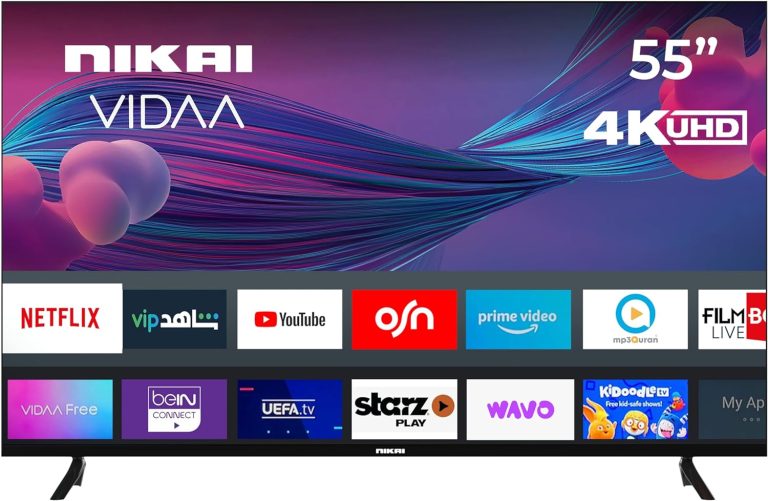 Nikai VIDAA OS, 4K 55 Inch Smart TV, UHD Quality, Dolby Vision, Smooth Motion, Quad Core Processor, Game Mode Plus, Official Apps YouTube, Netflix, Shahid - UHD55SVDLED (55 Inch)