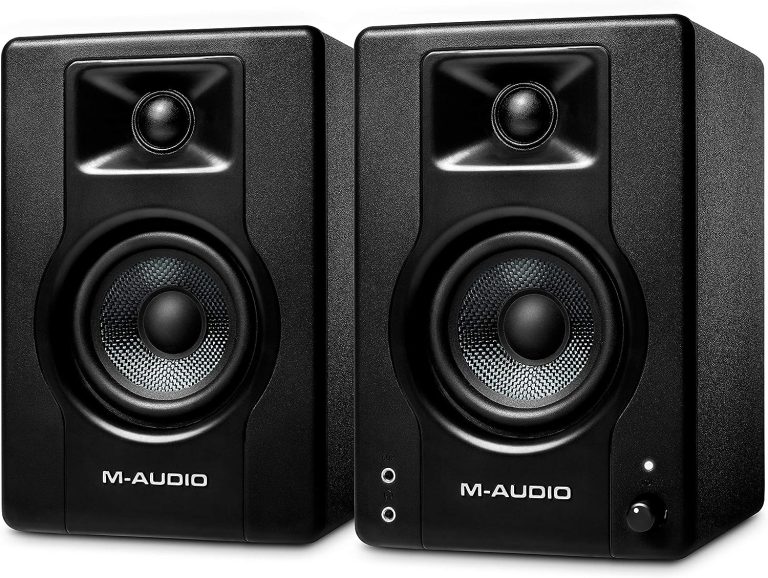 M-Audio Bx3-120-Watt Powered Desktop Computer Speakers/Studio Monitors For Gaming, MUSic Production, Live Streaming And Podcasting (Bx3 Pair)