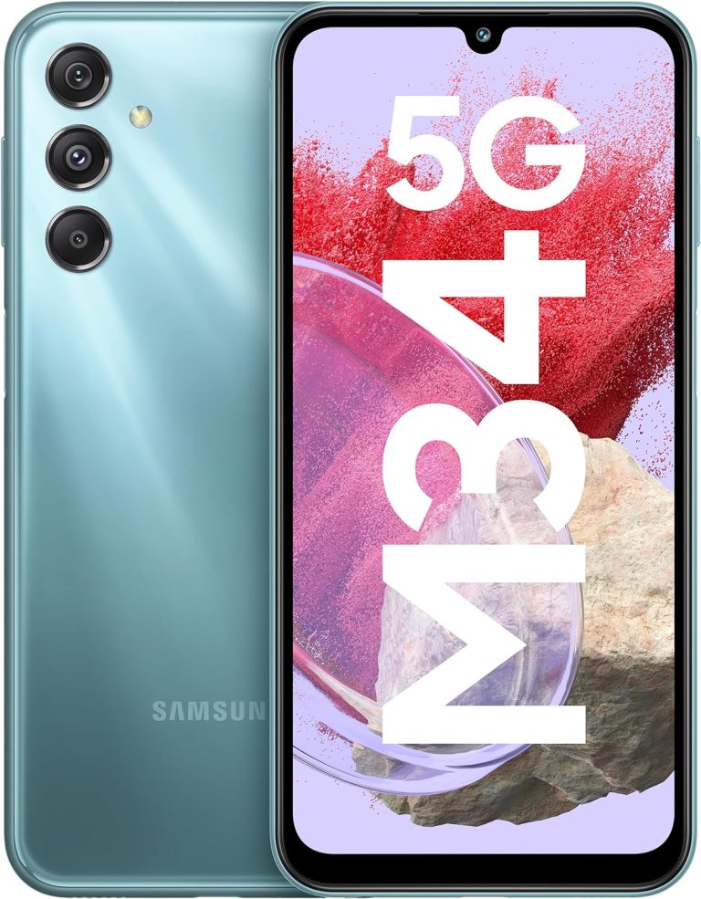 GalaxyM34 5G (Waterfall Blue, 6GB, 128GB Storage) | 120Hz sAMOLED Display | 50MP Triple No Shake Cam | 6000 mAh Battery