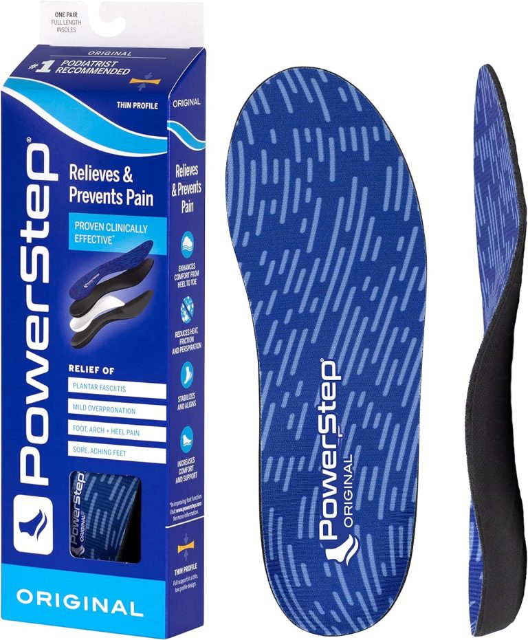 Powerstep Full Length Orthotic Shoe Insoles Original with Arch Support Unisex- Relieve Metatarsal, Arch and Heel Pain