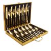 24-Piece Stainless Steel Cutlery Set Golden