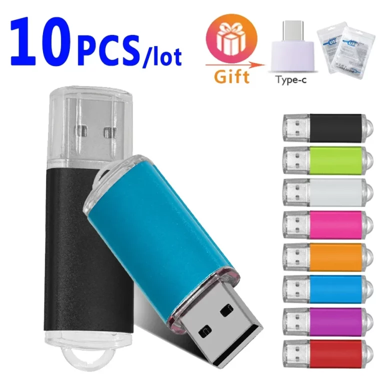 10pcs/lot Logo Free Usb Pendrive Metal 32gb 16gb 8gb 4gb Usb Pendrive Colorful Clip Sticks Photography Bulk Gift Custom Logo