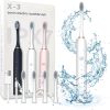 Electric Toothbrush - Toothbrush electric With USB charging port Gift set includes 4 brush heads with 6 modes electric brush for fast tooth cleaning Suitable for adults and children（White）