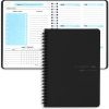 Weekly Planner No Date, A5 English Spiral Notebook, Work Planner, Weekly Notes, Waterproof PVC Cover (Black)