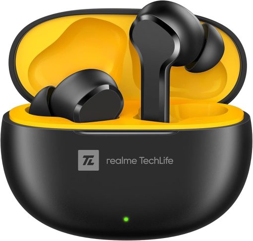 realme TechLife Buds T100 Bluetooth Truly Wireless in Ear Earbuds with mic, AI ENC for Calls, Google Fast Pair, 28 Hours Total Playback with Fast Charging and Low Latency Gaming Mode (Black)