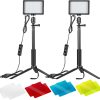 Neewer 2 Packs Dimmable 5600K USB LED Video Light with Adjustable Tripod Stand/Color Filters for Tabletop/Low Angle Shooting, Colorful LED Lighting, Product Portrait Youtube Video Photography