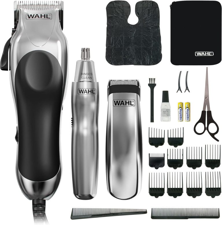 WAHL Hair Clippers for Men, 3-in-1 Chrome Pro Deluxe Head Shaver Men's Hair Clippers, Nose Hair Trimmer for Men, Beard Trimmer Men, Hair Trimmer, Stubble Trimmer, Male Grooming Set