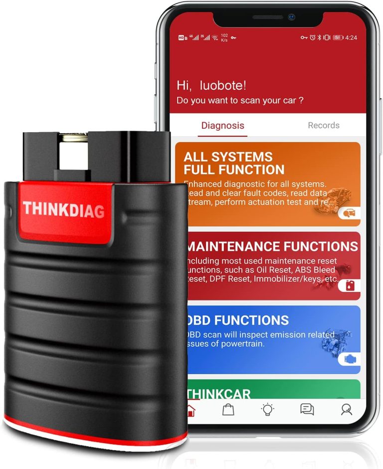 thinkcar Thinkdiag OBD2 Scanner Bluetooth, All System Bidirectional scan Tool OE Level Diagnostic Tools with ECU Coding,15+ Service Functions All Software 1 Year Free fits for iPhone & Android