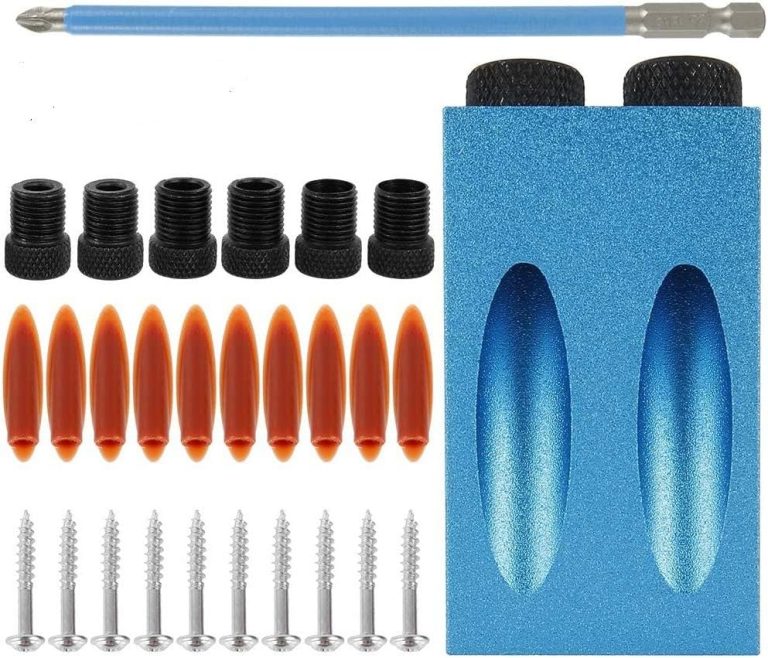 15pcs Pocket Hole Screw Jig Dowel Drill Joinery Kit Woodworking Set