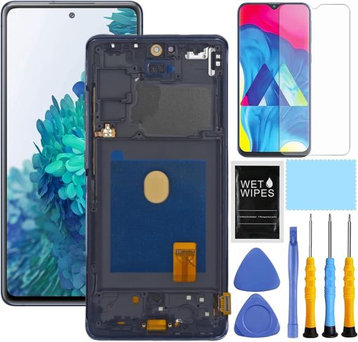 AMOLED for Samsung Galaxy S20 FE 5G Screen Replacement kit for Samsung s20FE Screen Replacement LCD Display Touch Screen Digitizer -G781U1/DS G781A G781W 6.5 inch (Black with Frame)