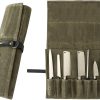 Chef Knife Roll Bag, 9 Pockets Canvas Knife Case, Knife Bag, Knife Wrap Wallet, Cutlery Knife Pouch Holders Protectors for Chef Knives Kitchen Utensils, Tool Roll (Army Green)