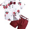 2Pcs Baby Boy Clothing Set Shirt Pant Floral Suits Fashion Cute Clothing Set 12-24 months
