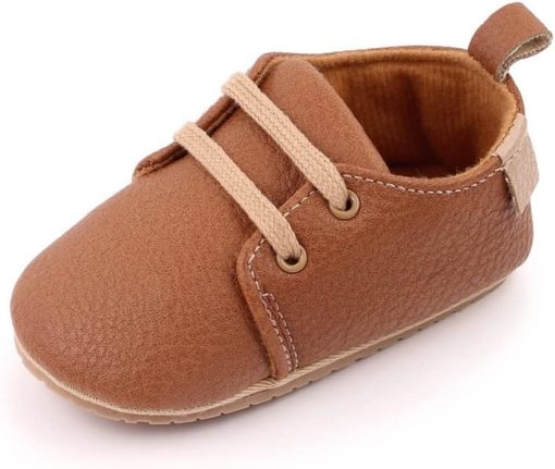 Infant Baby Boys Girls Leather Shoes Soft Rubber, Walking Shoes Non-Slip Sneaker Toddler First Walker Shoes Newborn Crib Shoes