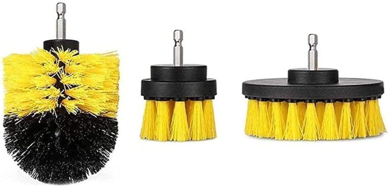 Sulfar 3pc Car Cleaning Brush Car Detailing Brush Drill Brush With Drill Attachment Tub Cleaner Scrubber Cleaning Brushes Automotive Detailing Spin Scrubber Set