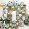 Jungle Safari Party Supplies, 1st Birthday Party Decorations Supplies,Green White Gold Balloon Arch Kit for Baby Shower Birthday Party Decorations