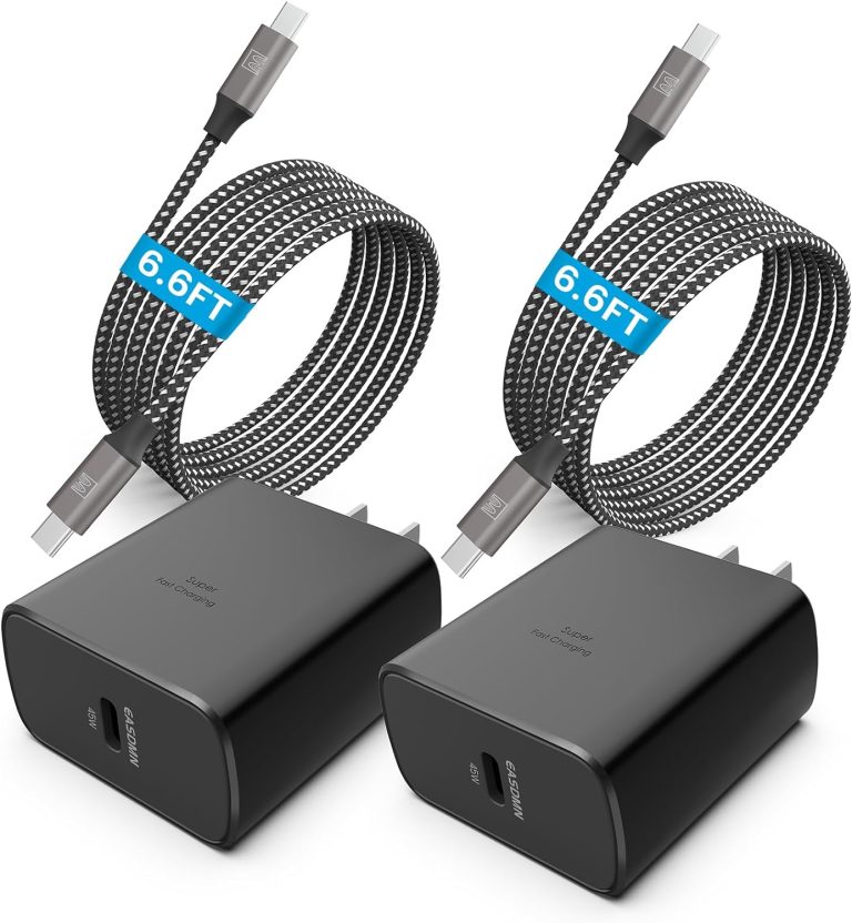 45W Super Fast Charger Type C, 2 PACK 45 Watt USB-C PD/PPS Wall Charging Block for Samsung Galaxy S23 Ultra/S23+/S22 Ultra/S22+/S22/S20 Ultra/Note 10 Plus, Galaxy Tab S8(with 2x 6.6ft Cable)