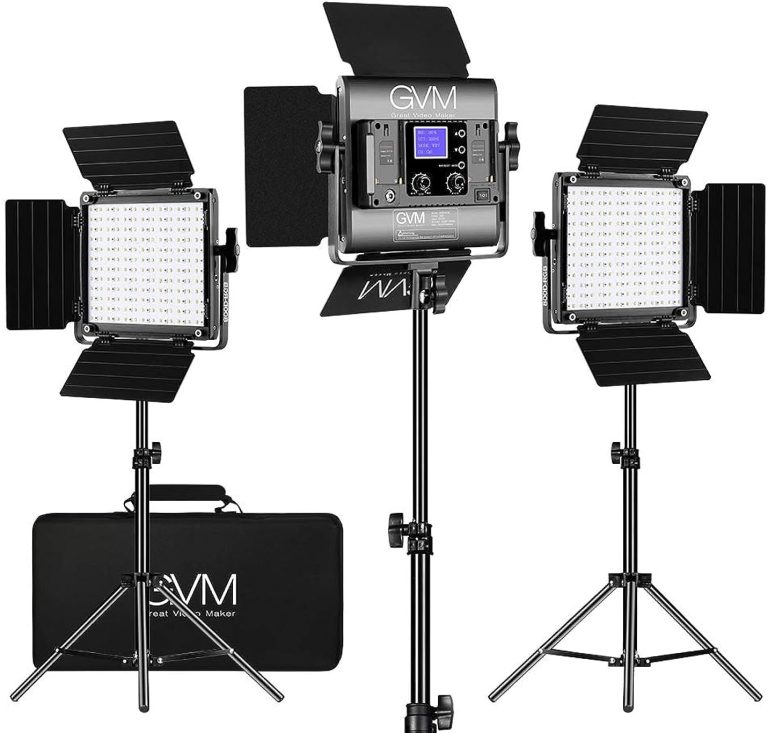 GVM - 800D-RGB LED Studio 3-Video Light Kit