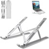 Adjustable Laptop Stand for Desk- Foldable Aluminum Laptop Stand Silver- Lightweight, Portable Laptop RiserDurable Laptop Holder Adjustable Compatible with MacBook, Dell, HP & More- 27x5.5x2.5cm