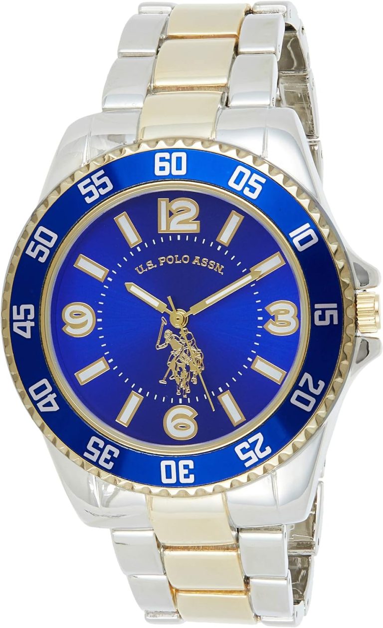 U.S. Polo Assn. Men's Quartz Watch, Analog Display and Gold Plated Strap USC80514