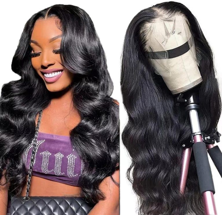 13x4 Body Wave Lace Front Wigs Human Hair 24 Inch HD Lace Front Wigs Human Hair Pre Plucked 180 Density Transparent Glueless Lace Front Wigs for Black Women Human Hair Brazilian Body Wave Frontal Wigs