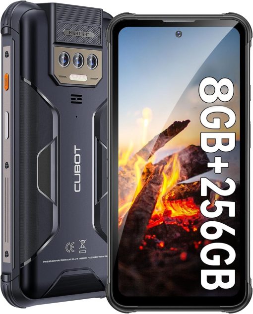 KingKong Power, Rugged Phone, 6.497-Inch FHD+ IPS Display Android 13 Smartphone 10600mAh Battery 33W Fast Charging 8GB RAM 256GB ROM Triple Rear Cameras Waterproof/NFC/Dual Flashlight/Finger-scanner