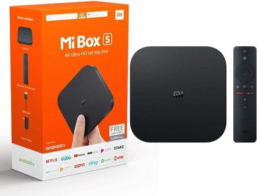 Xiaomi Mi Box S, Smart Tv Box, Intelligent 4K Ultra Hd Media Player, Work With Projector, Tvs & Mobile Phones, Powered By Android 8.1, - International Version- Black