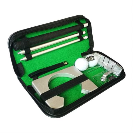 Classic Mini Golf Tranning Aids Indoor Golf Ball Holder Golf Putter Putting Practice Kit Golfer Training Set Aids With Case