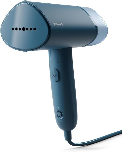 Philips Compact Handheld Steamer 3000 Series - 1000W - 20g/min Continuous Steam - 2M Cord Length - 100ML - Compact & Foldable - Blue - STH3000/26