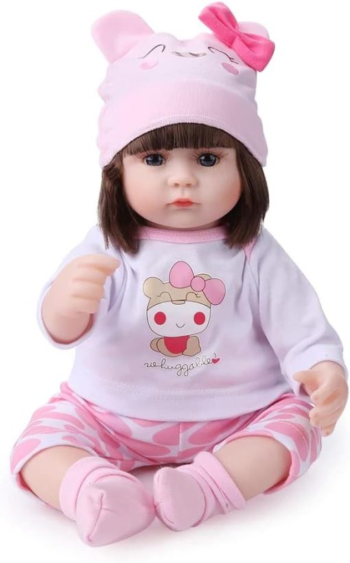 Nano Classic 16 inch 42cm Reborn Baby Doll Soft Cotton body Silicone Newborn real like Baby Doll Girl Toy Gift Dolls-White