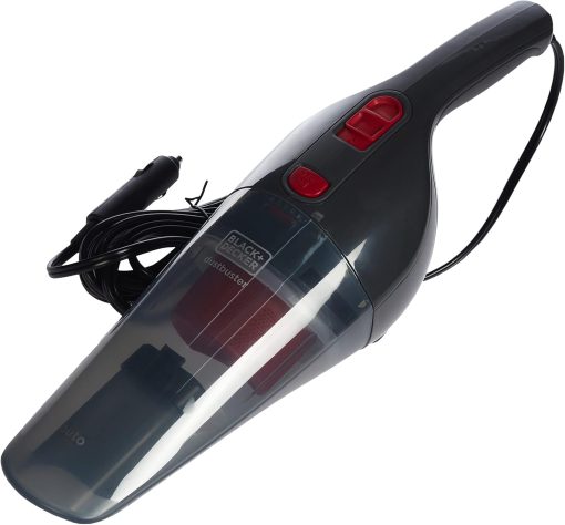 Black & Decker 12V DC Auto Dustbuster Handheld Car Vacuum with 6 Pieces Accessories for Car, Red/Grey - NV1210AV, 2 Years Warranty