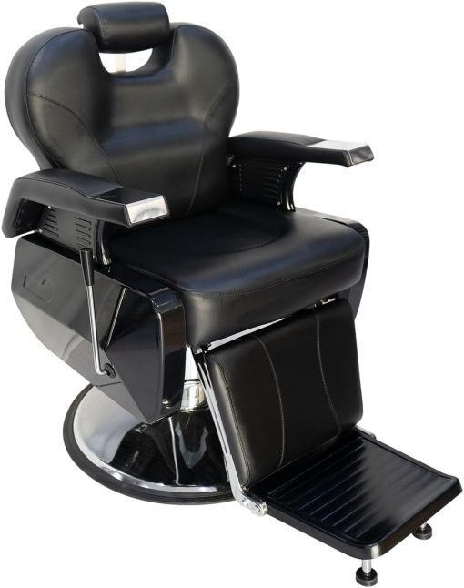 MEISHIDA Heavy Duty Reclining Barber Chair - Hydraulic Salon Hair Stylist and Tattoo Chair | Unique Modern Design, DF12