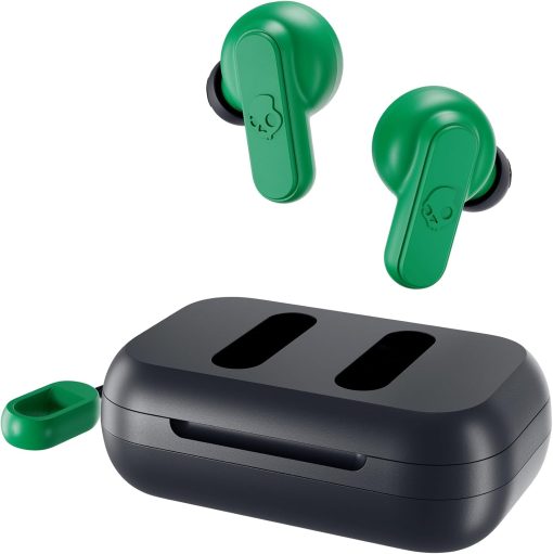 Skullcandy Dime 2 True Wireless Earbuds With Tile Finding Technology, 12 Hours Total Battery, IPX4 Sweat and Water Resistant, Secure Noise Isolating Fit, Dark Blue/Green