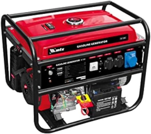 MTX Gasoline generator BS-7500E, rated power 6,5 kW,max power 7,5 kVA, 230 V, 25 L,electric start//