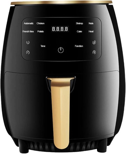 Hi8us Air Fryer 6L Multifunctional Electric Fryer 2400W High Power Digital Airfryer with Stainless Steel Non-Stick Basket Touch Screen Display Electric Oven Air Fryer