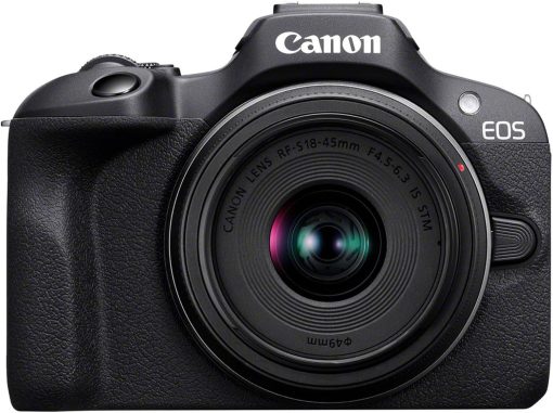 Canon EOS R100 Mirrorless Camera with RF-S 18-45mm F4.5-6.3 IS STM Lens, Black