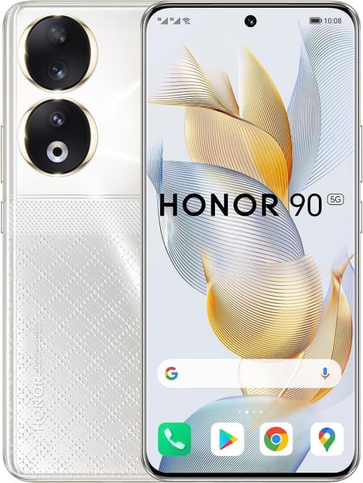 HONOR 90 Smartphone 5G, 200MP Triple Camera, 6,7” Curved AMOLED 120Hz Display, 12GB+512GB, 5000mAh Battery, 66W SuperCharge, Dual SIM, Diamond Silver