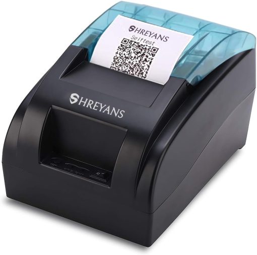 Shreyans 58mm USB+Bluetooth Direct Thermal Reciept Printer | Useful for Billing in Hotels Shops Restaurants Malls Supermarkets Warehouses and much More (No Battery Backup)