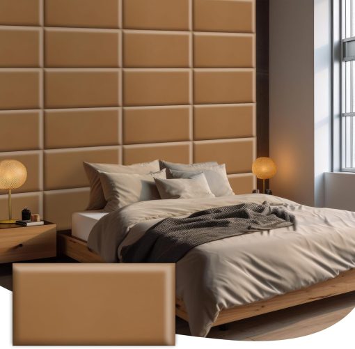 Hanaive Peel and Stick Headboard 23.6'' x 11.8'' Upholstered Wall Panels for Twin, Queen and King 3D Anti Collision Wall Panel Reusable and Removable Padded Wall Panel for Bedroom (Coffee,12 Pcs)